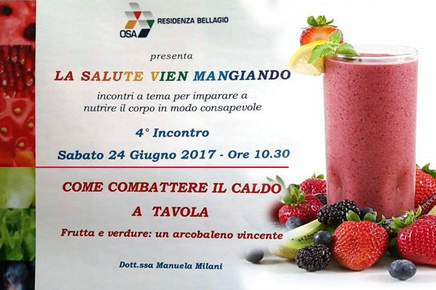 Alla RSA Bellagio un incontro per combattere il caldo a tavola