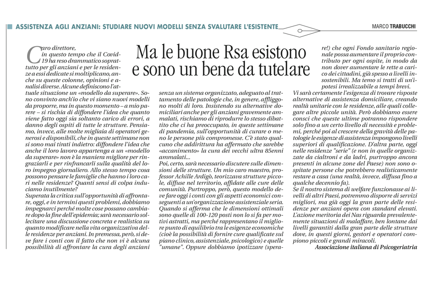 Le buone RSA esistono e sono un bene da tutelare