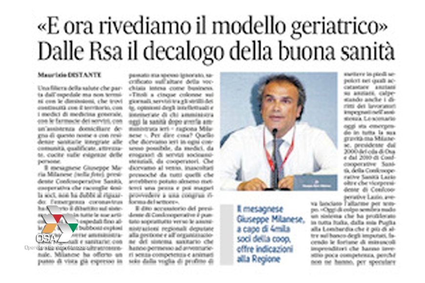 Milanese: E ora rivediamo il modello geriatrico