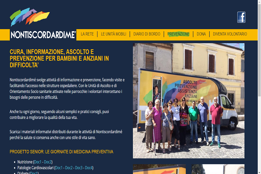 Nontiscordardimé, online la nuova pagina dedicata alla prevenzione
