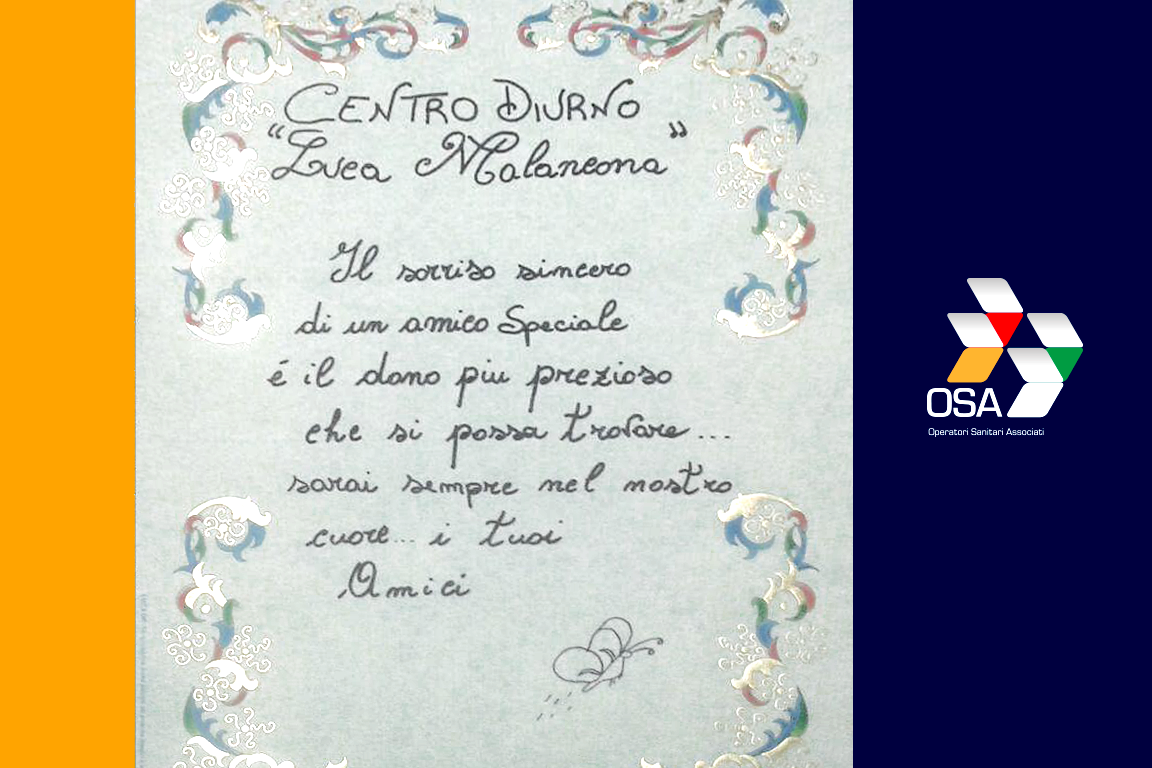 OSA con la sua famiglia ricorda Luca Malancona a 10 anni dalla morte