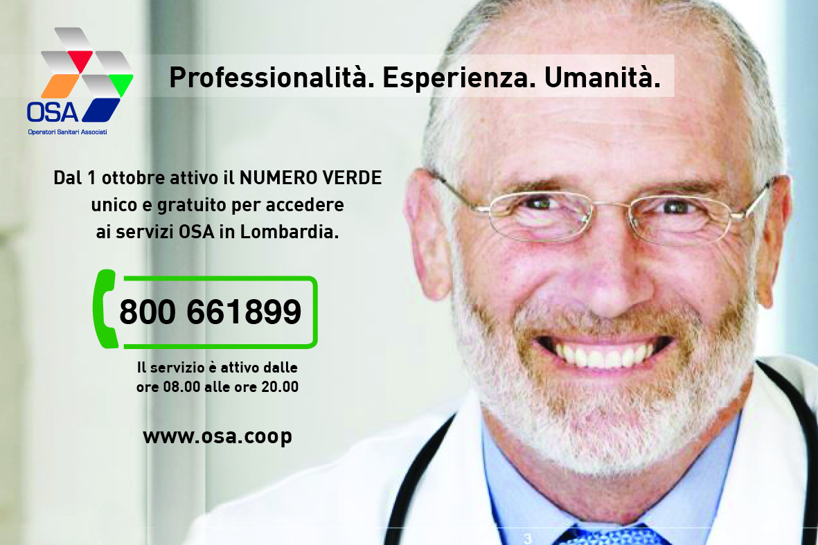 OSA Lombardia, dal 1 ottobre numero verde per accedere ai servizi