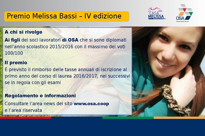 Premio Melissa Bassi, ancora possibile partecipare