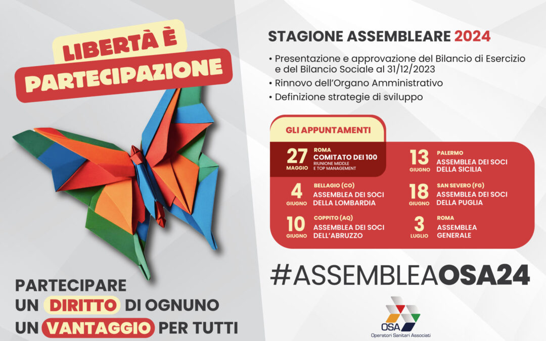 “Libertà è partecipazione”, inizia la stagione assembleare di OSA